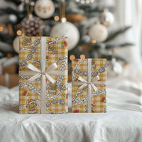 Gold Palaka Hawaii Mele Kalikimaka Wrapping Paper Ohia Lehua Shell Leis Funny Gingerbread Santa LT14 - Polynesian Pride