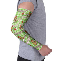 Green Palaka Hawaii Mele Kalikimaka Arm Sleeves Ohia Lehua Shell Leis Funny Gingerbread Santa LT14 - Polynesian Pride