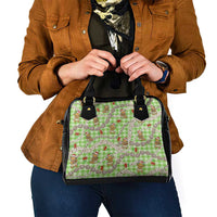 Green Palaka Hawaii Mele Kalikimaka Shoulder Handbag Ohia Lehua Shell Leis Funny Gingerbread Santa LT14 - Polynesian Pride