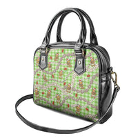 Green Palaka Hawaii Mele Kalikimaka Shoulder Handbag Ohia Lehua Shell Leis Funny Gingerbread Santa LT14 - Polynesian Pride