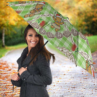 Green Palaka Hawaii Mele Kalikimaka Umbrella Ohia Lehua Shell Leis Funny Gingerbread Santa - Polynesian Pride