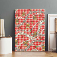 Red Palaka Hawaii Mele Kalikimaka Canvas Wall Art Ohia Lehua Shell Leis Funny Gingerbread Santa LT14 - Polynesian Pride