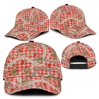 Red Palaka Hawaii Mele Kalikimaka Classic Cap Ohia Lehua Shell Leis Funny Gingerbread Santa LT14 - Polynesian Pride