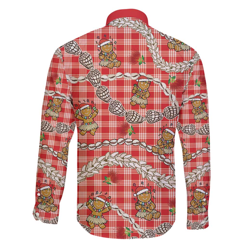 Red Palaka Hawaii Mele Kalikimaka Family Matching Mermaid Dress and Hawaiian Shirt Ohia Lehua Shell Leis Funny Gingerbread Santa - Polynesian Pride