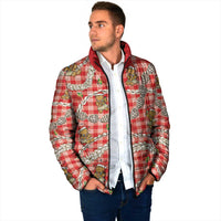 Red Palaka Hawaii Mele Kalikimaka Padded Jacket Ohia Lehua Shell Leis Funny Gingerbread Santa LT14 - Polynesian Pride