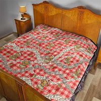 Red Palaka Hawaii Mele Kalikimaka Quilt Ohia Lehua Shell Leis Funny Gingerbread Santa - Polynesian Pride