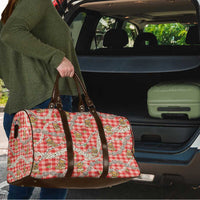 Red Palaka Hawaii Mele Kalikimaka Travel Bag Ohia Lehua Shell Leis Funny Gingerbread Santa LT14 - Polynesian Pride