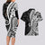 Black Polynesia Paisley Couples Matching Long Sleeve Bodycon Dress and Hawaiian Shirt Polynesian With Tropical Flowers LT14 - Polynesian Pride