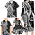 Black Polynesia Paisley Family Matching Long Sleeve Bodycon Dress and Hawaiian Shirt Polynesian With Tropical Flowers LT14 - Polynesian Pride