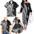 Black Polynesia Paisley Family Matching Off Shoulder Long Sleeve Dress and Hawaiian Shirt Polynesian With Tropical Flowers LT14 - Polynesian Pride