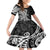 Black Polynesia Paisley Family Matching Off Shoulder Short Dress and Hawaiian Shirt Polynesian With Tropical Flowers LT14 Daughter's Dress Black - Polynesian Pride