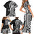 Black Polynesia Paisley Family Matching Short Sleeve Bodycon Dress and Hawaiian Shirt Polynesian With Tropical Flowers LT14 - Polynesian Pride