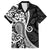 Black Polynesia Paisley Family Matching Tank Maxi Dress and Hawaiian Shirt Polynesian With Tropical Flowers LT14 Dad's Shirt - Short Sleeve Black - Polynesian Pride