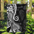 Black Polynesia Paisley Garden Flag Polynesian With Tropical Flowers LT14 Garden Flag Black - Polynesian Pride