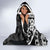 Black Polynesia Paisley Hooded Blanket Polynesian With Tropical Flowers LT14 - Polynesian Pride