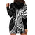 Black Polynesia Paisley Hoodie Dress Polynesian With Tropical Flowers LT14 - Polynesian Pride