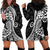 Black Polynesia Paisley Hoodie Dress Polynesian With Tropical Flowers LT14 - Polynesian Pride