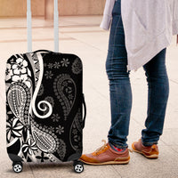 Black Polynesia Paisley Luggage Cover Polynesian With Tropical Flowers LT14 Black - Polynesian Pride