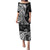 Black Polynesia Paisley Puletasi Polynesian With Tropical Flowers LT14 Long Dress Black - Polynesian Pride