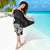 Black Polynesia Paisley Sarong Polynesian With Tropical Flowers LT14 - Polynesian Pride