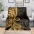 Gold Polynesia Paisley Blanket Polynesian With Tropical Flowers LT14 - Polynesian Pride