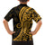 Gold Polynesia Paisley Family Matching Long Sleeve Bodycon Dress and Hawaiian Shirt Polynesian With Tropical Flowers LT14 - Polynesian Pride