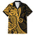 Gold Polynesia Paisley Family Matching Long Sleeve Bodycon Dress and Hawaiian Shirt Polynesian With Tropical Flowers LT14 Dad's Shirt - Short Sleeve Gold - Polynesian Pride