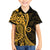 Gold Polynesia Paisley Family Matching Off Shoulder Short Dress and Hawaiian Shirt Polynesian With Tropical Flowers LT14 Son's Shirt Gold - Polynesian Pride