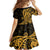 Gold Polynesia Paisley Family Matching Puletasi Dress and Hawaiian Shirt Polynesian With Tropical Flowers LT14 - Polynesian Pride