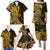 Gold Polynesia Paisley Family Matching Puletasi Dress and Hawaiian Shirt Polynesian With Tropical Flowers LT14 - Polynesian Pride