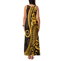 Gold Polynesia Paisley Family Matching Tank Maxi Dress and Hawaiian Shirt Polynesian With Tropical Flowers LT14 - Polynesian Pride