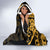 Gold Polynesia Paisley Hooded Blanket Polynesian With Tropical Flowers LT14 - Polynesian Pride