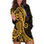 Gold Polynesia Paisley Hoodie Dress Polynesian With Tropical Flowers LT14 Gold - Polynesian Pride