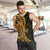 Gold Polynesia Paisley Men Tank Top Polynesian With Tropical Flowers LT14 Gold - Polynesian Pride