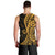 Gold Polynesia Paisley Men Tank Top Polynesian With Tropical Flowers LT14 - Polynesian Pride