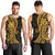 Gold Polynesia Paisley Men Tank Top Polynesian With Tropical Flowers LT14 - Polynesian Pride