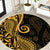 Gold Polynesia Paisley Round Carpet Polynesian With Tropical Flowers LT14 Gold - Polynesian Pride