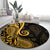 Gold Polynesia Paisley Round Carpet Polynesian With Tropical Flowers LT14 - Polynesian Pride