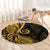 Gold Polynesia Paisley Round Carpet Polynesian With Tropical Flowers LT14 - Polynesian Pride