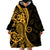 Gold Polynesia Paisley Wearable Blanket Hoodie Polynesian With Tropical Flowers LT14 - Polynesian Pride