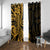 Gold Polynesia Paisley Window Curtain Polynesian With Tropical Flowers LT14 With Grommets Gold - Polynesian Pride