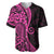 Pink Polynesia Paisley Baseball Jersey Polynesian With Tropical Flowers LT14 Pink - Polynesian Pride