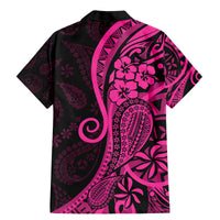 Pink Polynesia Paisley Family Matching Mermaid Dress and Hawaiian Shirt Polynesian With Tropical Flowers LT14 - Polynesian Pride