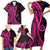 Pink Polynesia Paisley Family Matching Short Sleeve Bodycon Dress and Hawaiian Shirt Polynesian With Tropical Flowers LT14 - Polynesian Pride