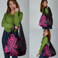 Pink Polynesia Paisley Grocery Bag Polynesian With Tropical Flowers LT14 - Polynesian Pride