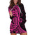 Pink Polynesia Paisley Hoodie Dress Polynesian With Tropical Flowers LT14 Pink - Polynesian Pride