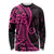 Pink Polynesia Paisley Long Sleeve Shirt Polynesian With Tropical Flowers LT14 Unisex Pink - Polynesian Pride