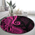 Pink Polynesia Paisley Round Carpet Polynesian With Tropical Flowers LT14 - Polynesian Pride