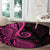 Pink Polynesia Paisley Round Carpet Polynesian With Tropical Flowers LT14 - Polynesian Pride