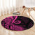 Pink Polynesia Paisley Round Carpet Polynesian With Tropical Flowers LT14 - Polynesian Pride